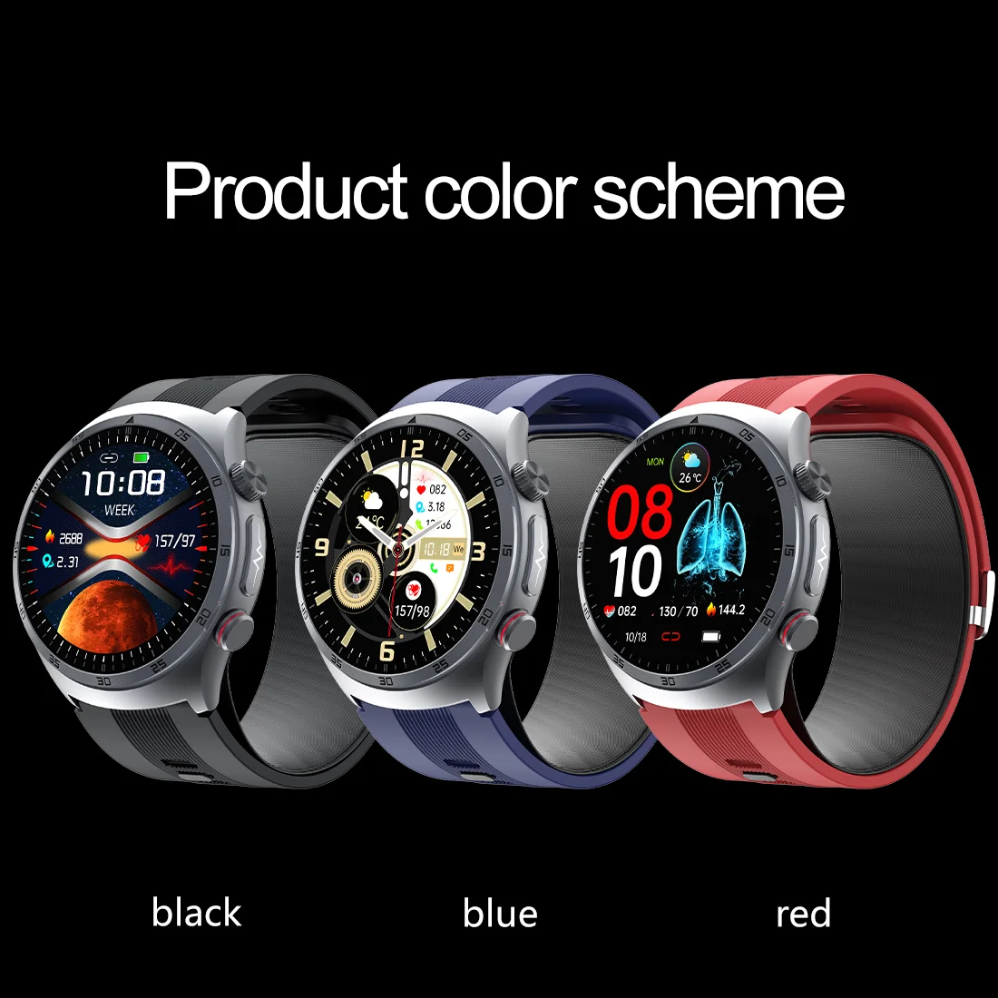 Latest Ruizu S25 ECG Smart Watch 1.43-Inch Amoled BT Call Nfc Micro-Physical Examination Health Tracking Metal Alloy Smartwatch