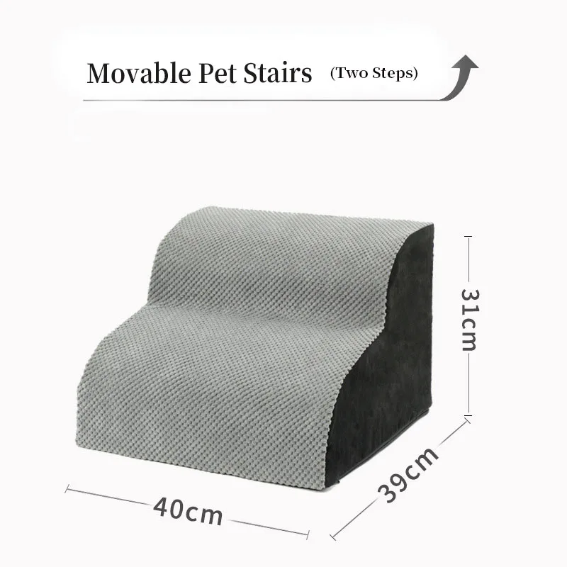 Removeable Washable Non-Slip Pet Stairs Dog 3 Steps Ramp Stairs for High Bed Sofa
