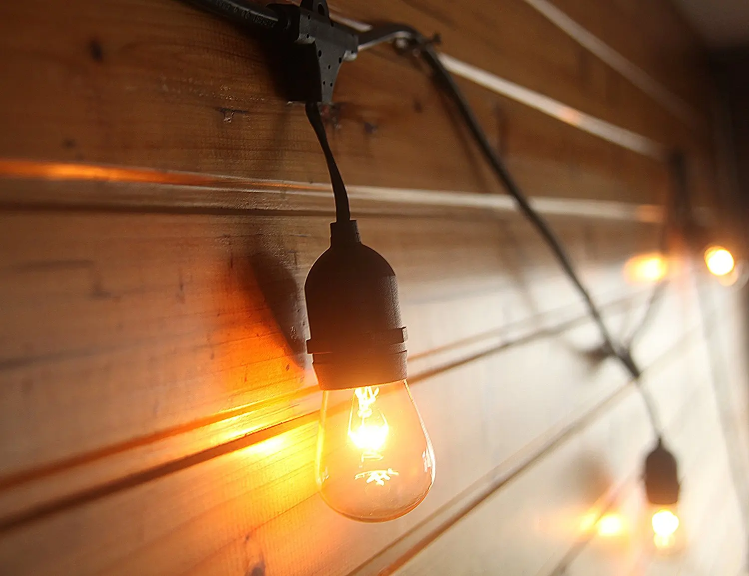 Festival S14 Vintage Edison Bulbs Clear Wire E27 Socket Garden Cafe Wedding Decor Waterproof Outdoor LED Festoon String Light