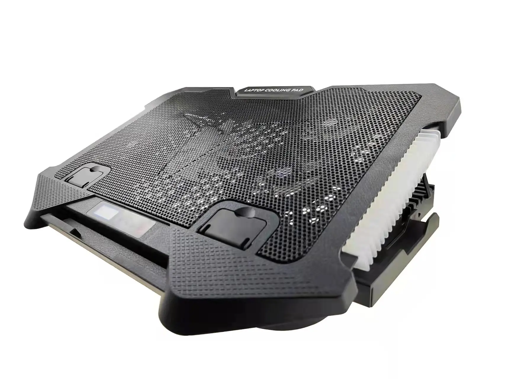 Adjustable RGB Laptop Cooling Pad with 5 Quiet Fans and Touch Control Metal Panel Portable Laptop Cooler With Phone Stand