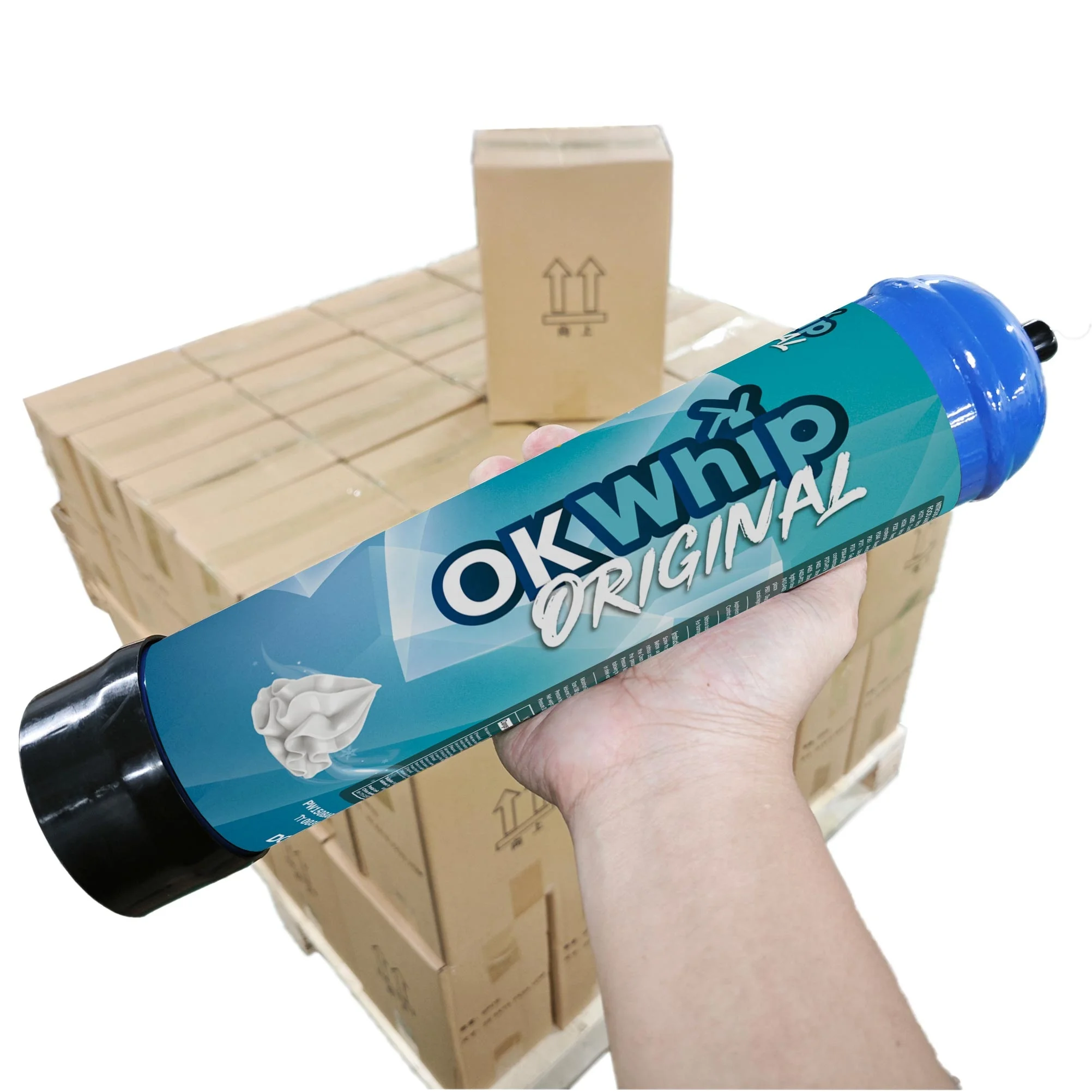 2023 Hot sell factory price CE cheapest 0.95L food grade gas chargers for cream dispenser 580G gas cream chargers