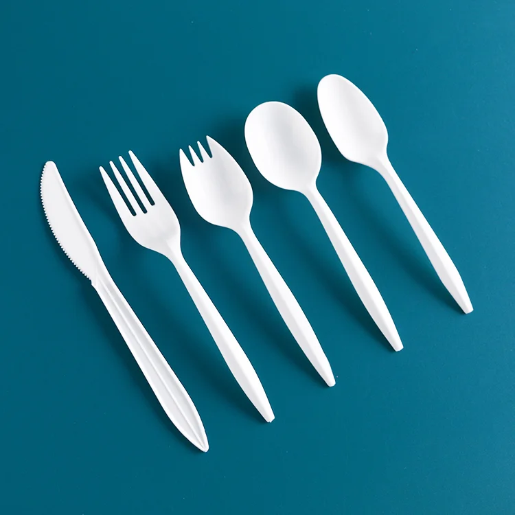 2.5g Wrapped Plastic Cutlery Set - Knife Spoon Fork Set, Bulk Plastic Utensil Cutlery Set Disposable To Go Silverware