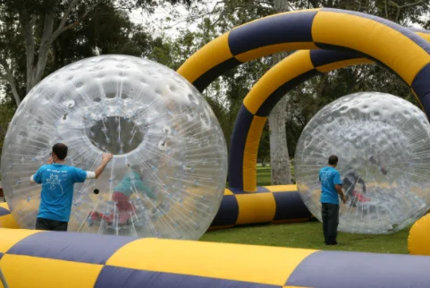 New Design Outdoor Interactive Games Inflatable Mobile Go Karts Big Track Inflatable Race Track for sale