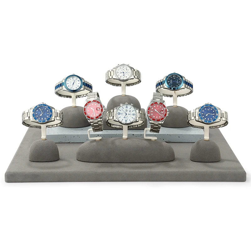 DIGU Microfiber Custom Luxury Watch Stands Holder Watch Display Set For Window Display