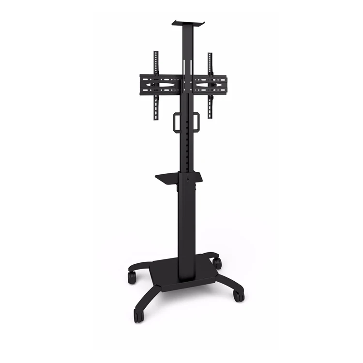 BEWISER Modern Movable LCD Plasma TV Trolley Stand Designs / Floor Mount Mobile Metal Iron TV Stand With Wheels