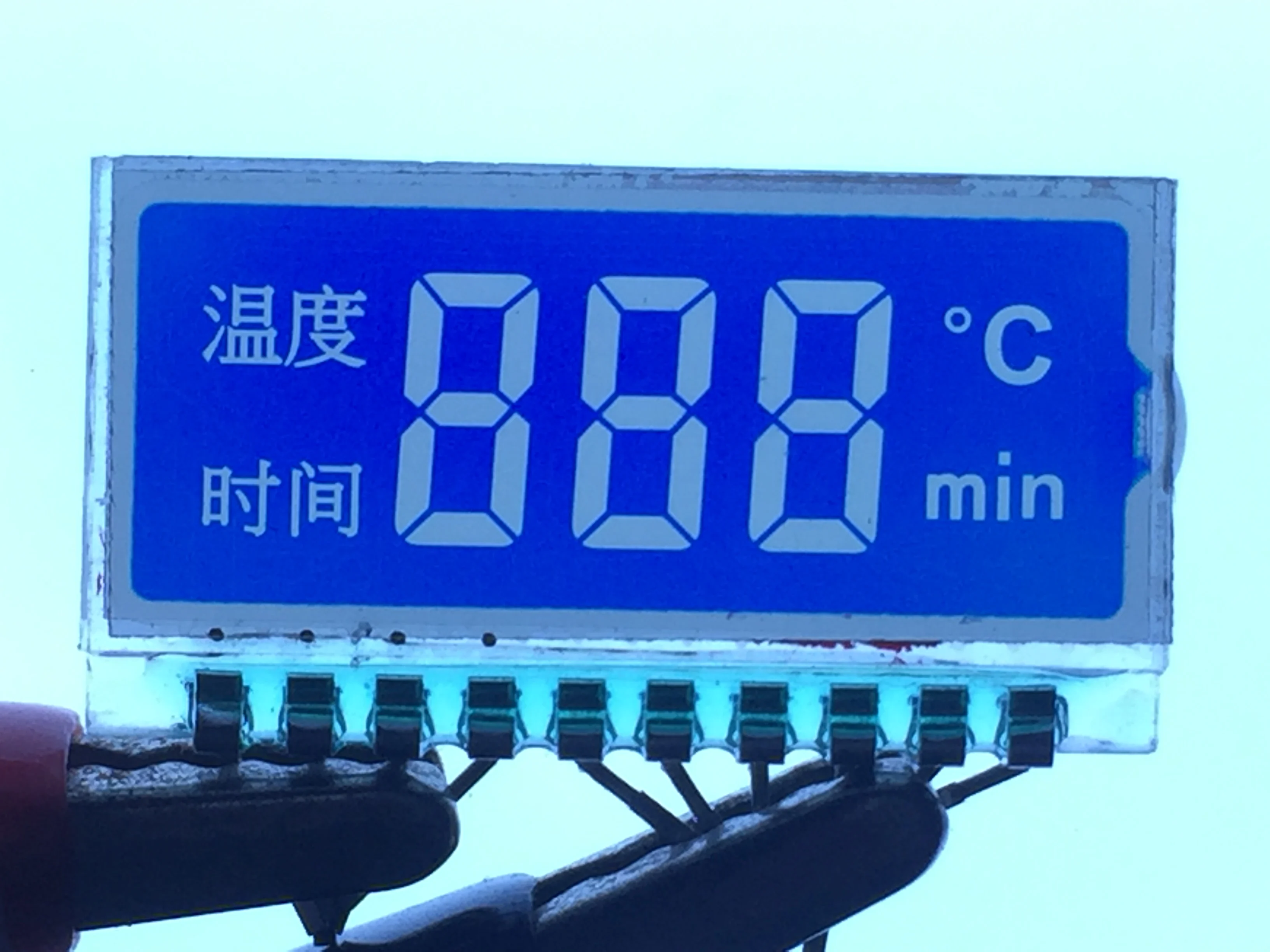 Lcd Manufacturers Custom 7 Segment STN Negative 3-digit Led backlight Lcd Display