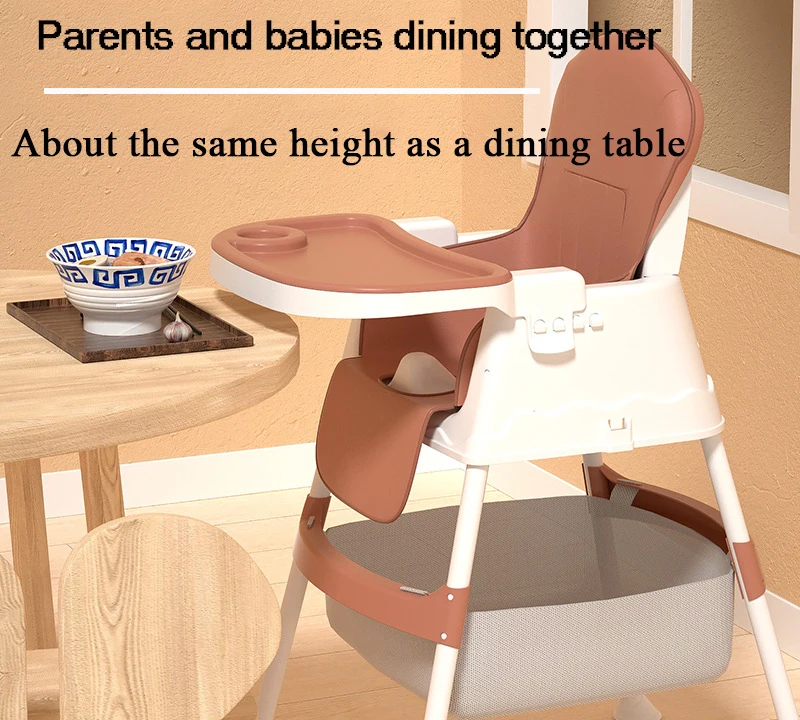 Wholesale ODM/OEM logo Portable children Table Foldable  Feeding Dining Chair 3 in 1 Adjustable Height kids baby high chair