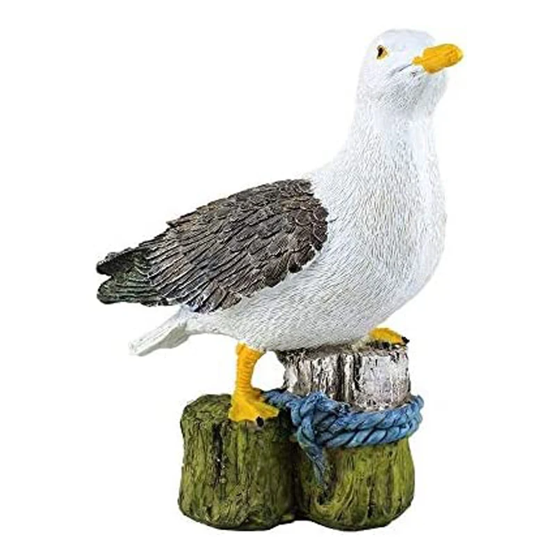 wholesale handmade home garden animal decor resin pier dockside seagull statue