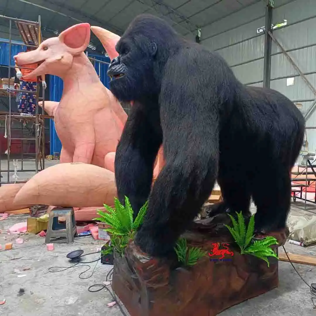 animatronic life size realistic large animal gorilla  model