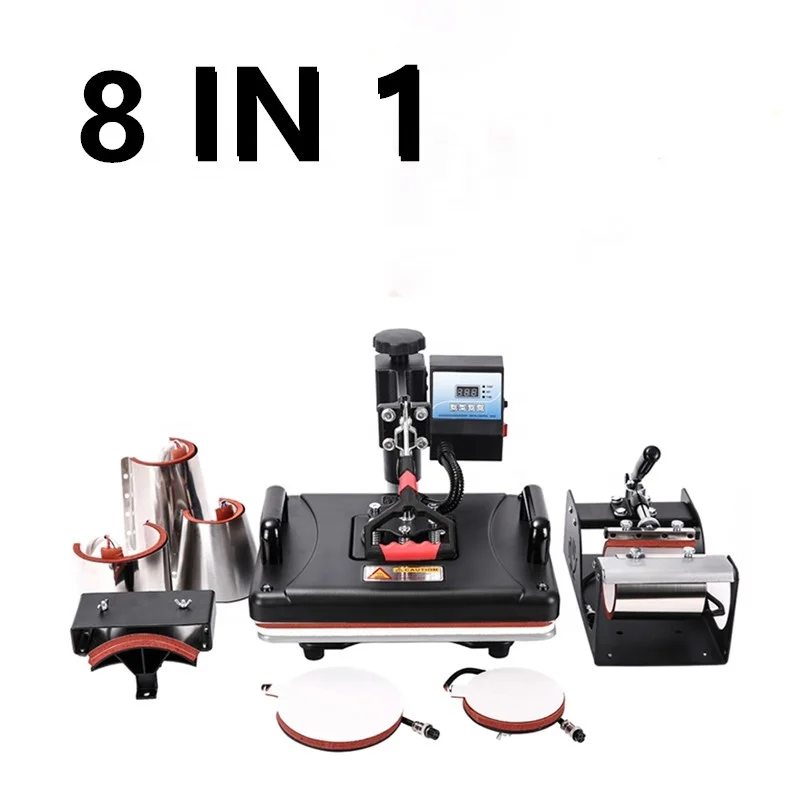 New design 8 in 1 combo coffee magic mug cup tshirt heat press printing machine Sublimation machine price
