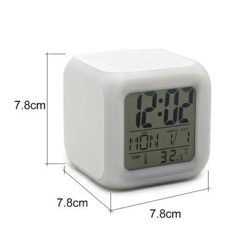Dye Sublimation LED Light Up Digital Alarm Clock with Four Sides Personalized Alarm Clock Gift for Mom Coworker Best Friend