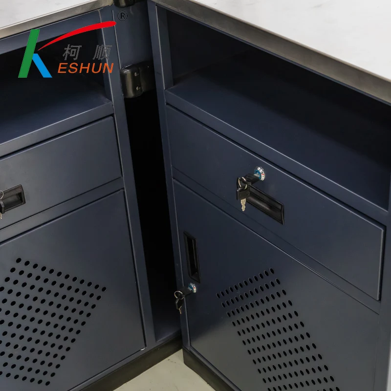 fashion design stainless steel retail store checkout counter table cashier desk