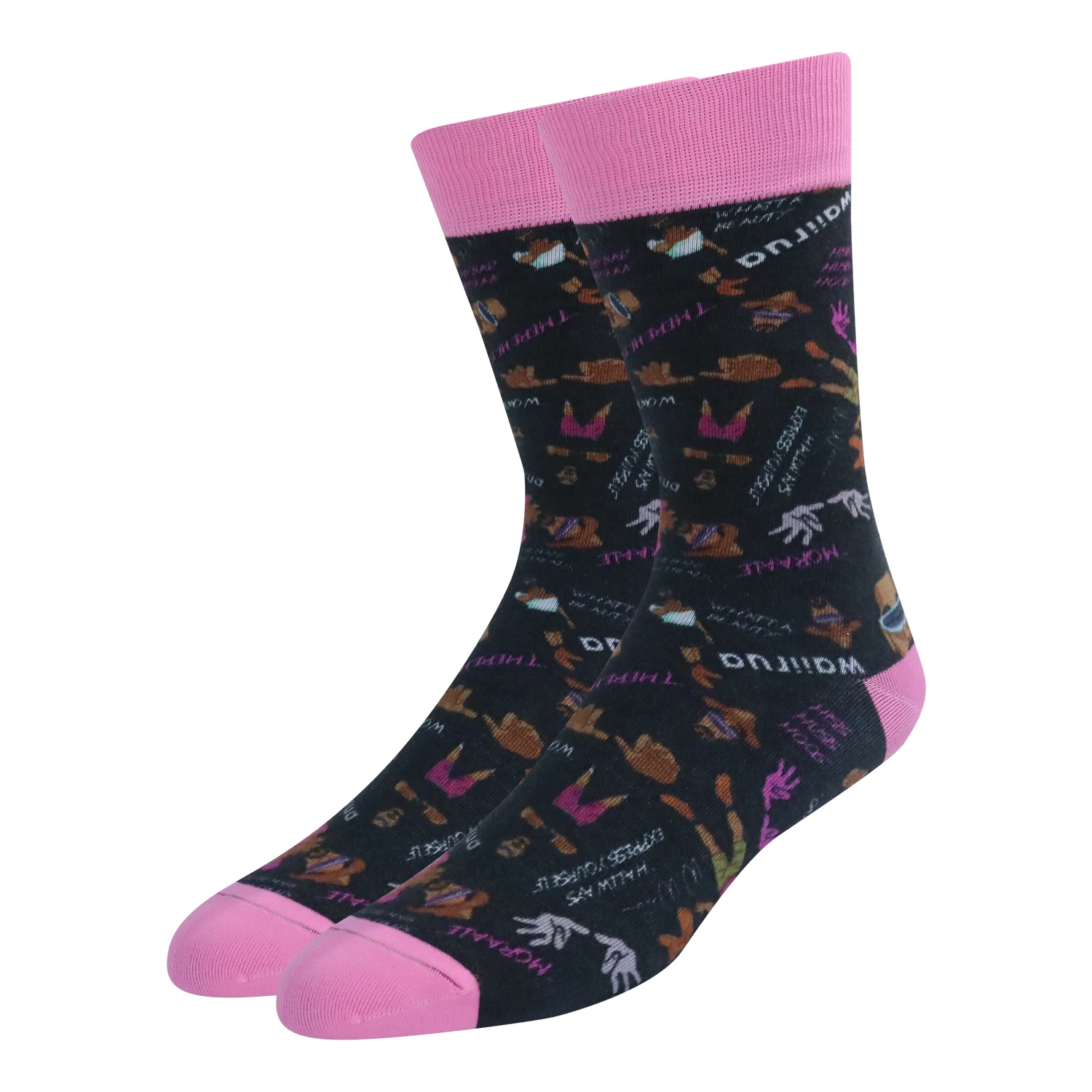 Hot sell cheap custom comfortable sublimation white socks durable socks printed embroidery letter socks