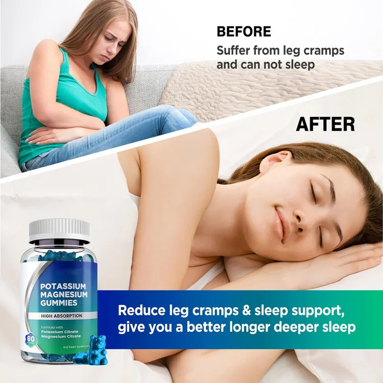 Wholesale OEM Vegan Potassium Citrate Magnesium Gummies Supports Immune Health with COQ 10