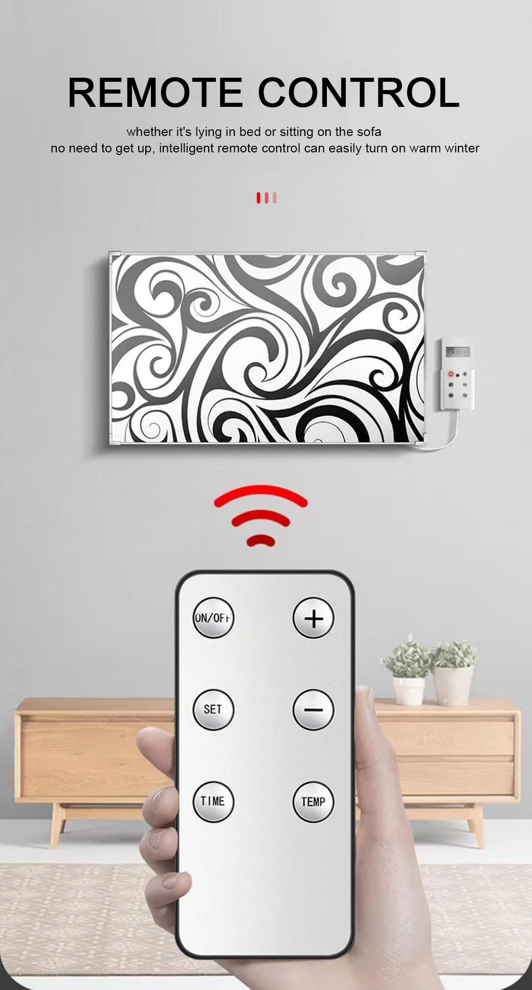 600W Bathroom New ERP Carbon Crystal Wall Far Infrared Carbon Heating Heater Panel