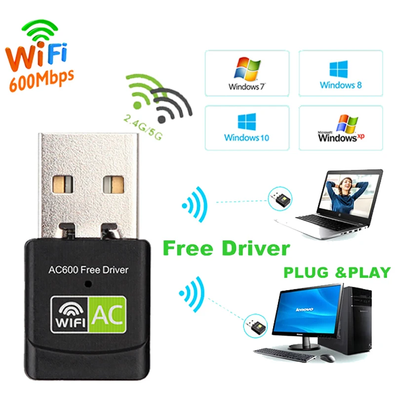  Usb Wi-Fi адаптер 802.11n/g/a/ac 600 Мбит/с 2 4/5