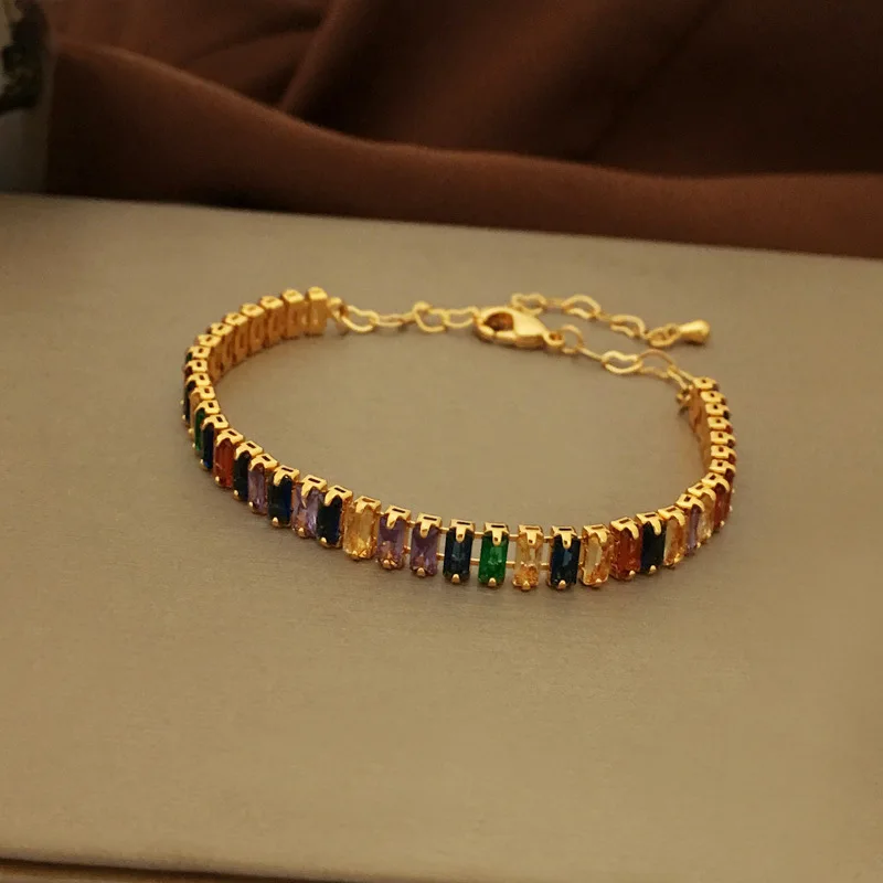 Luxury jewelry Sets  Colorful Zircon Jewelry Necklaces and bracelet For Women  Beaded Jewelry Gift