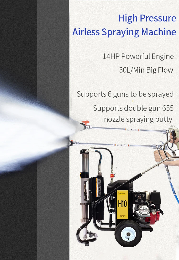 14HP High pressure big flow Plaster heavy duty powder costing  putty airless sprayer