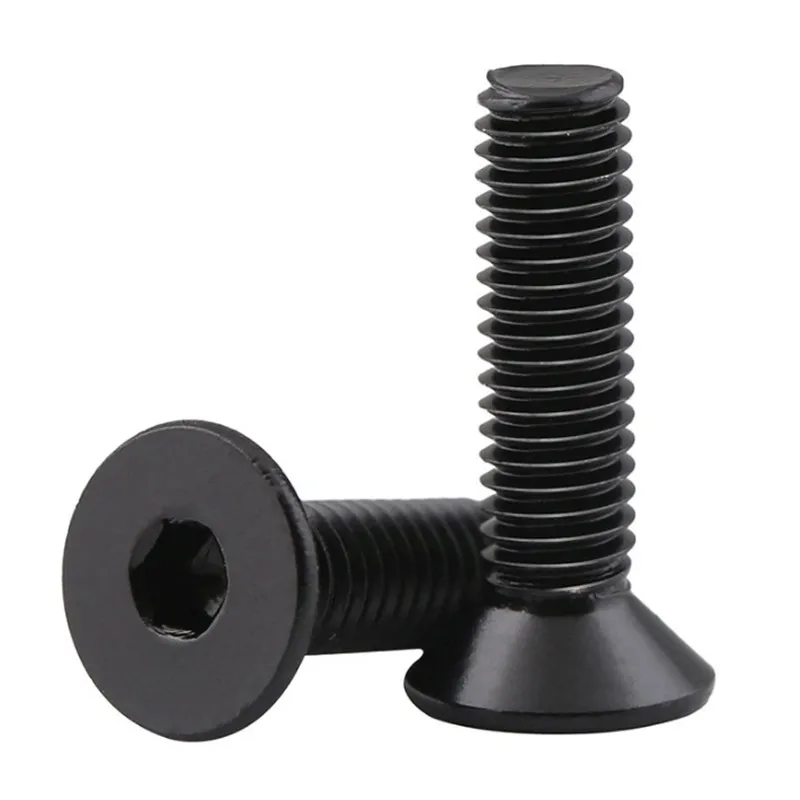 Black Screw Flat Head Hex Socket Countersunk Allen Bolts Din7991 Black Oxide Full Thread Stainless Steel Machine Screws