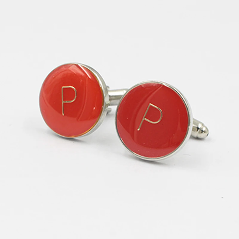 Customized Cufflinks Round Shape Hard Enamel Soft Metal Sterling Silver Gold Anniversary Custom Cuff Links For Sale