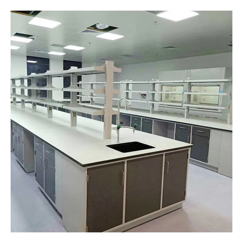 Lab table with reagent shelf drawer physical chemistry medical lab furniture customized laboratory workbench