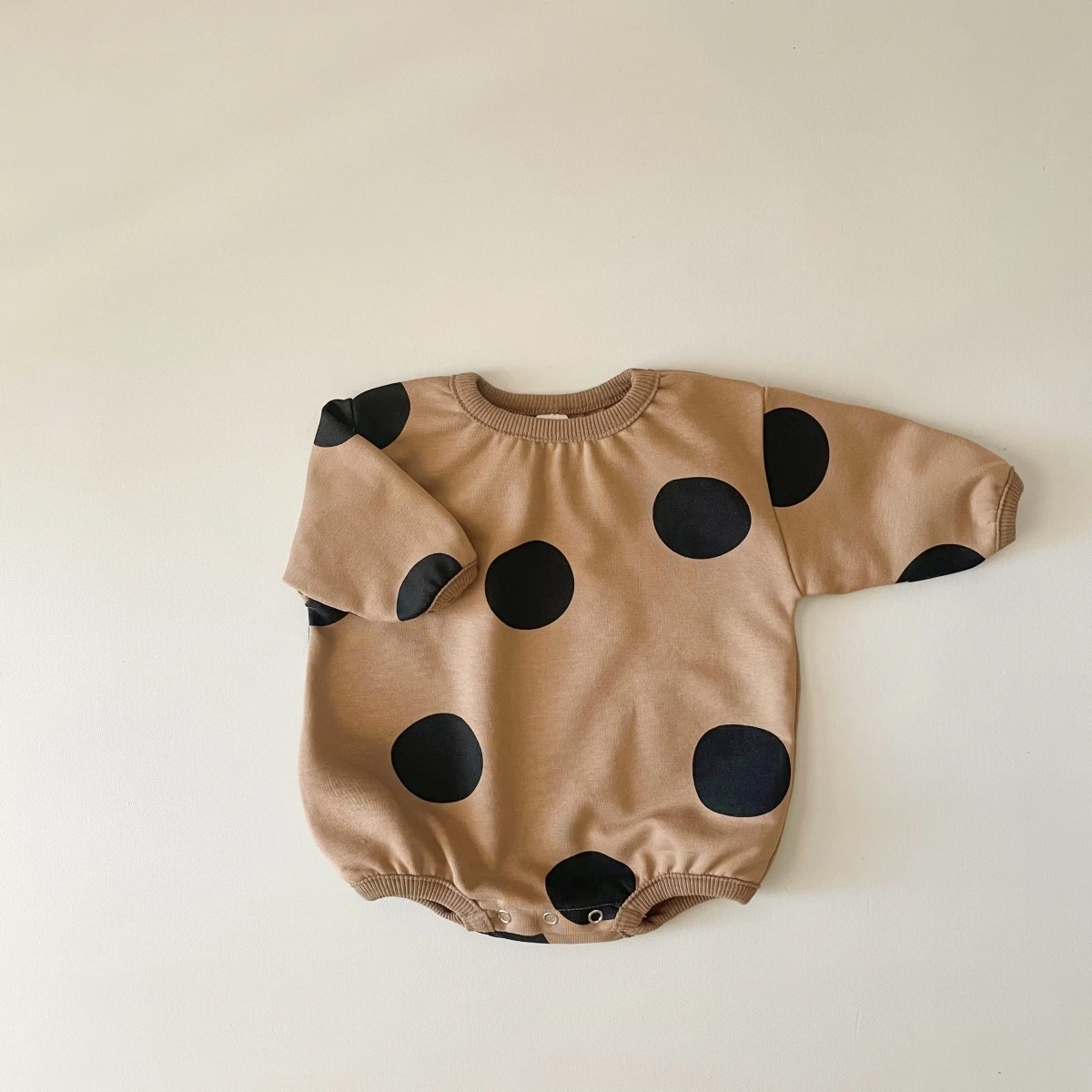 Korean Baby Girls Romper Clothes for Newborns Bodysuit Long Sleeve Polka Dots Sweatshirt Romper Autumn Baby Boy Romper
