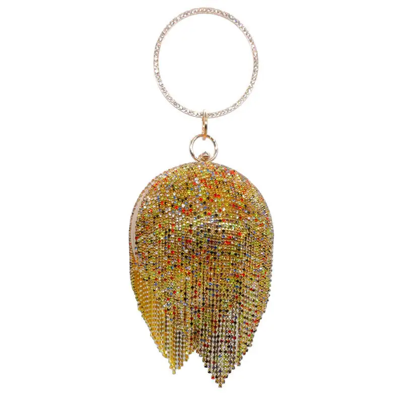 
Ladies fashion luxury metal mesh clutch cross body bag elegant women bucket chain bag evening bag 