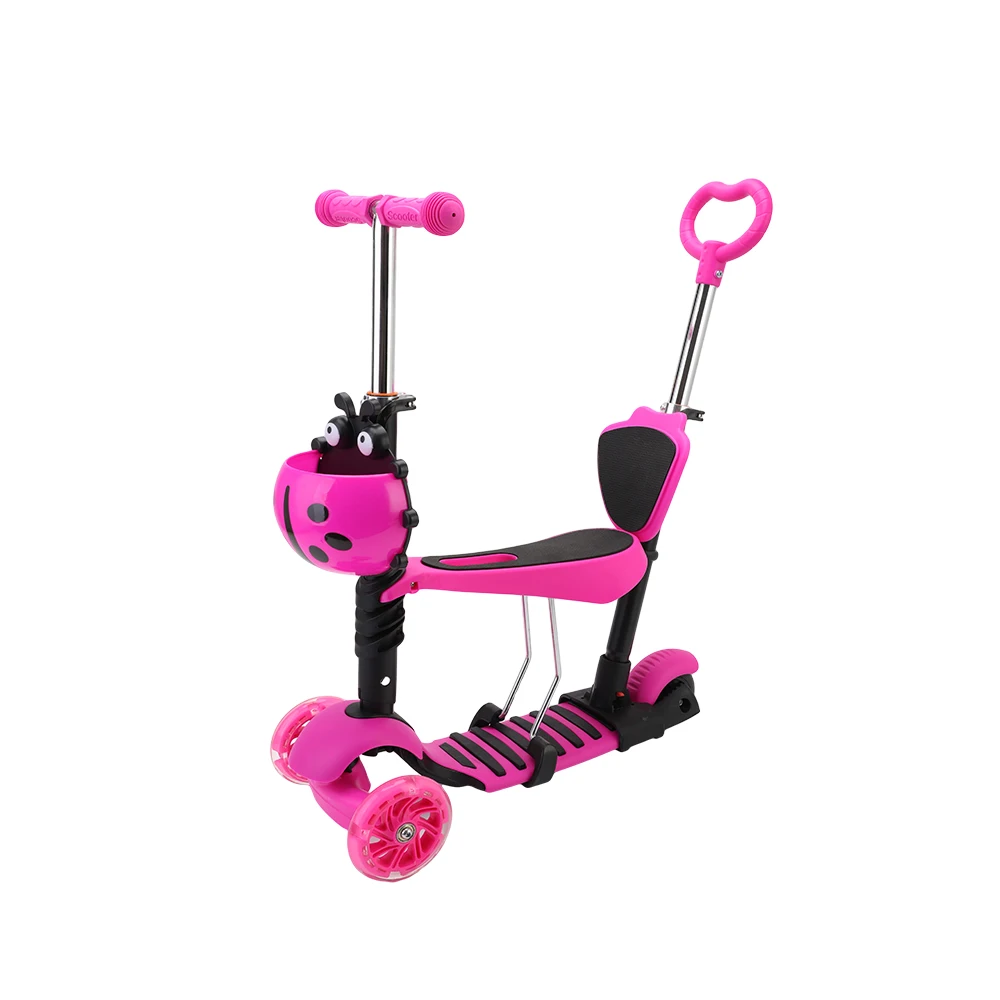 Hot Sale Multi-functional 5 in 1 Kids Kick Scooter/Baby Scooter For Kids/Children With Seat Basket And Push Bar
