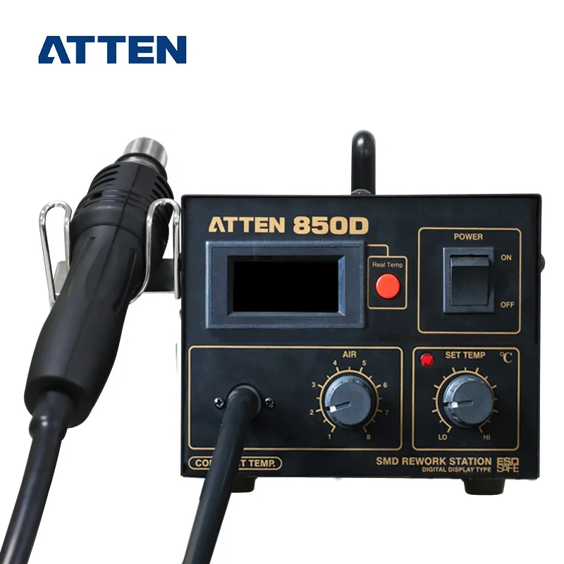 ATTEN AT850D Professional Manufacturer 650W SMT Digital Rework Hot Air Soldering Station