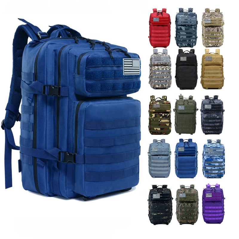 Tactical Blue camo hot sale large one compartment backpack outdoor travel backpack laptop compartment