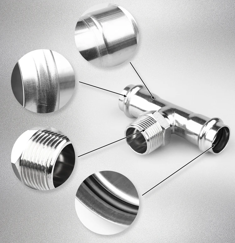 Stainless Steel 304 316 Welded Threaded Pipe Fitting Connectors Grooved Fittings