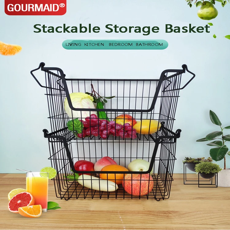 GOURMAID Kitchen  Metal Vegetables Basket Fruits basket Storage Basket