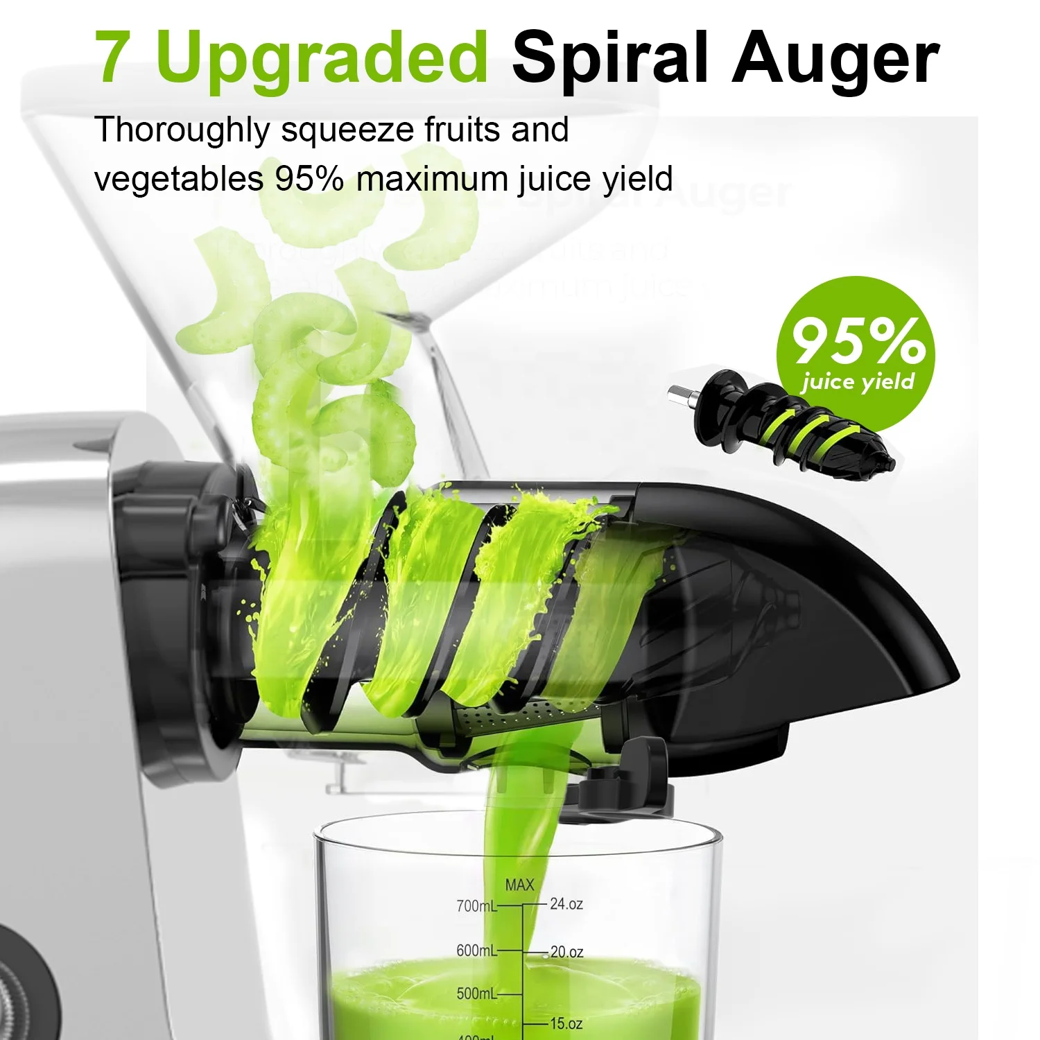 PANCERKA Cold Press Juicer Machine 1000w powerful High Yield Juice Maker with Dual Dispensing Chute US shipping