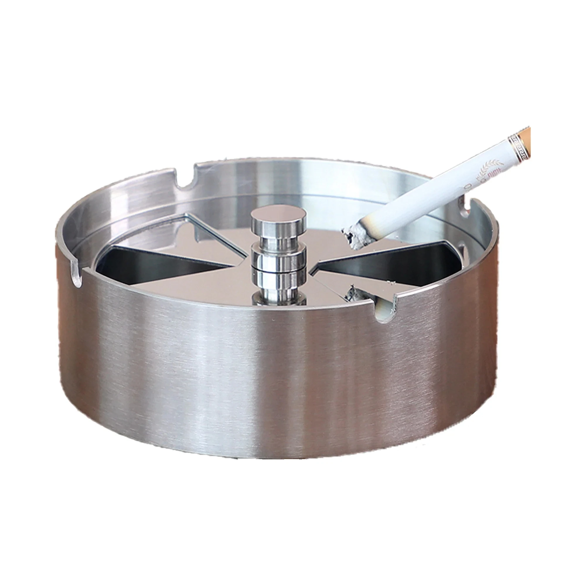 Fashion Stainless Steel Smoke Ashtray Sliding Lid Outdoor Windproof Car Cigar Ashtray With Airlock Lid For Outdoor And Car