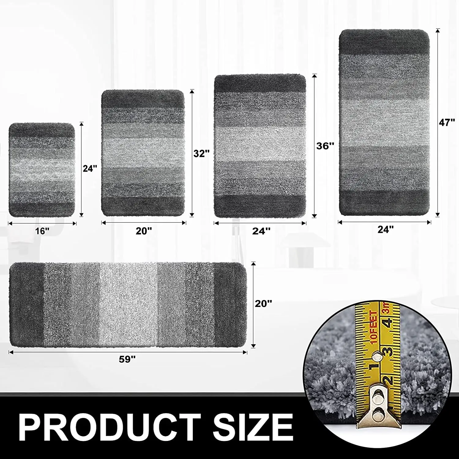 Luxury Bathroom Rug Soft and Absorbent Microfiber Bath Mat for Hotel Home