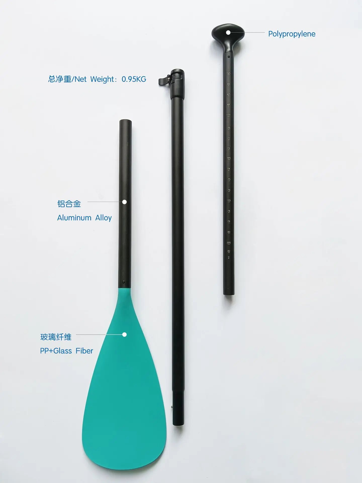 FDFIT Customized Logo Adjustable 3 Piece Aluminum Sup Paddle PC blade