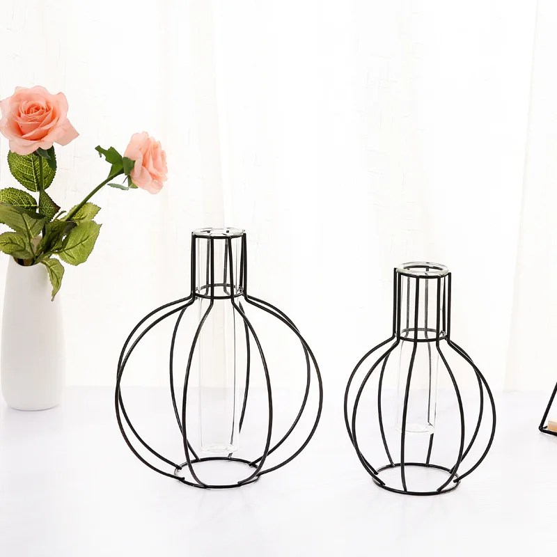 
Nordic Style Metal Iron Frame Vases For Home Decor 
