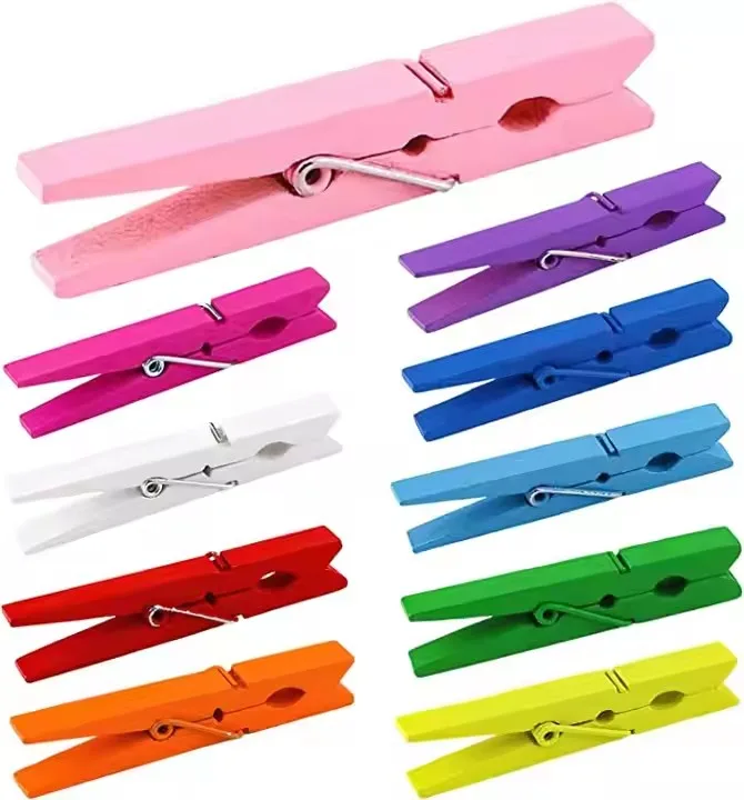 Colored Wooden Clips Multi-size Wood Clamps Multi-use Home Supplies fit DIY Book Photo Clip Garment Sewing Aid Clip