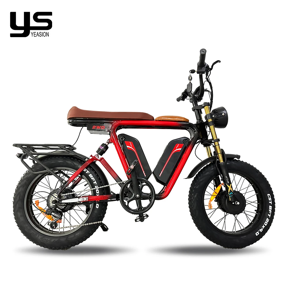 Ebike 1000w 48v 22ah*2 dual batteries long range full suspension hydraulic brake MTB off road Fast fat tire electric bicycle