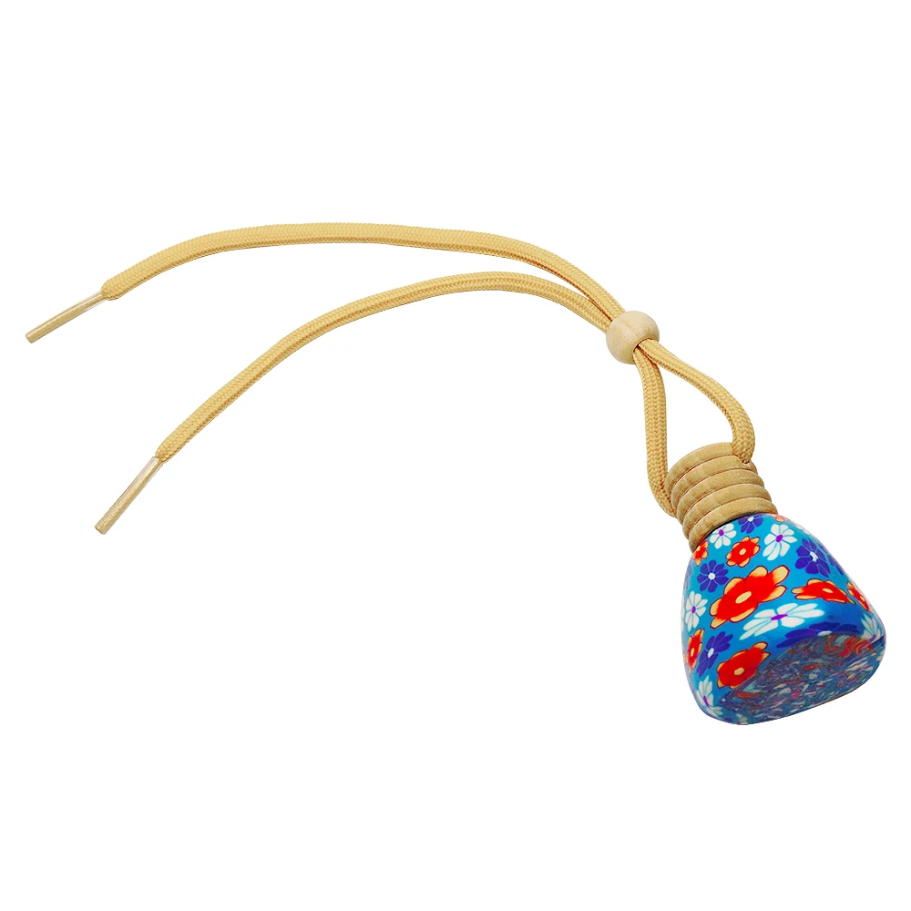 In Stock Colorful Flower Blue Soft Clay Perfume Bottle Hanging Car Perfume Bottle
