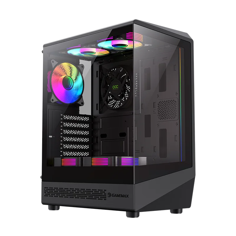 GAMEMAX- VISTA COC BK Infinity Gaming PC Case Patented Cooling ARGB fans Towers ATX pc gaming computer case