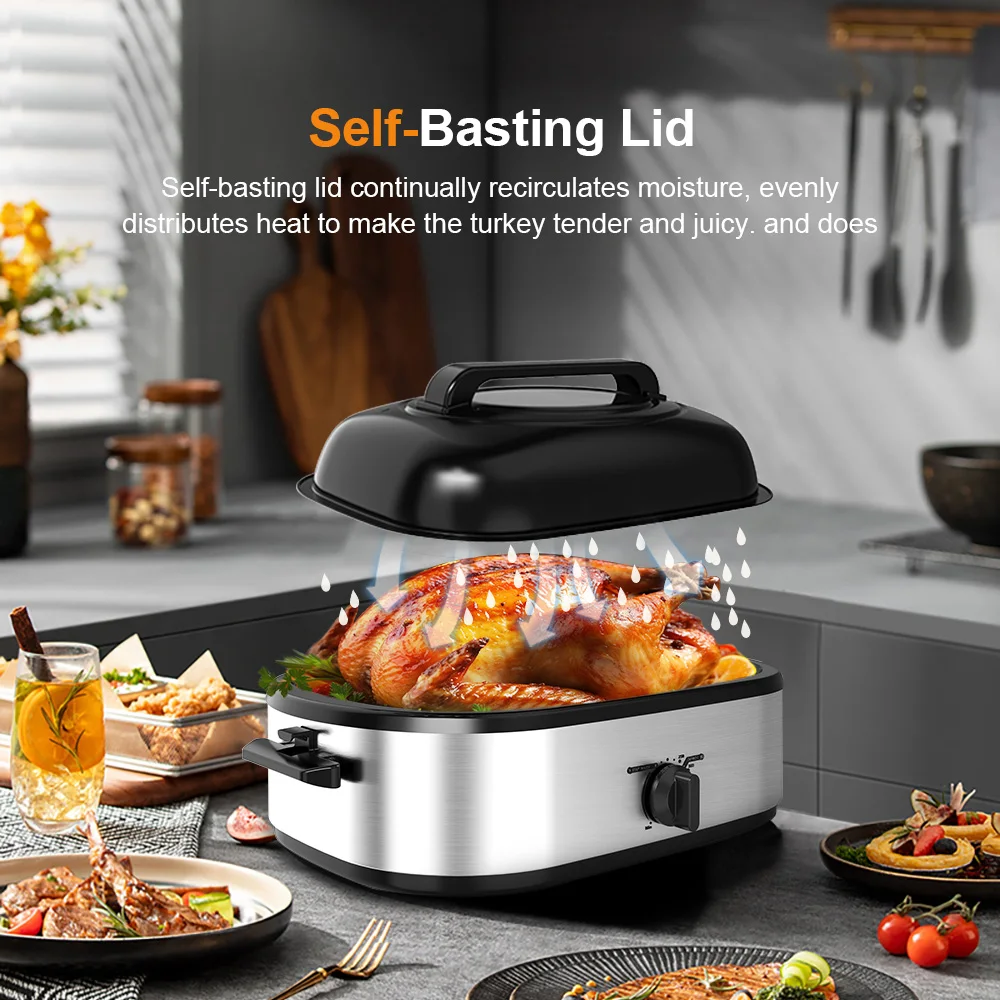 18QT Factory Wholesale Portable Mechanical Temperature Control Electric Turkey Roaster Oven