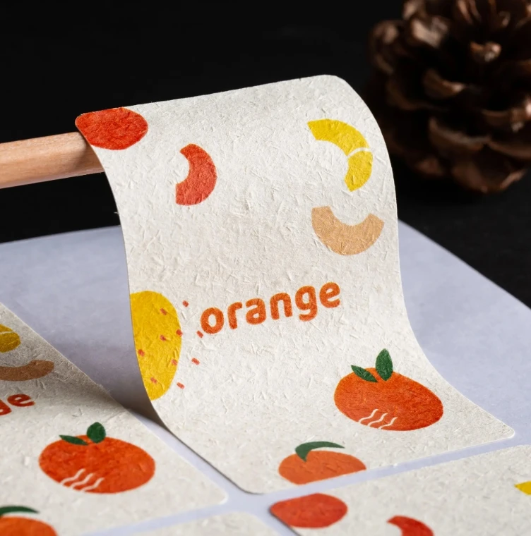 Custom Logo Printed Die Cut Decorative Adhesive Sticker Tree Texture Paper MOQ 100pcs