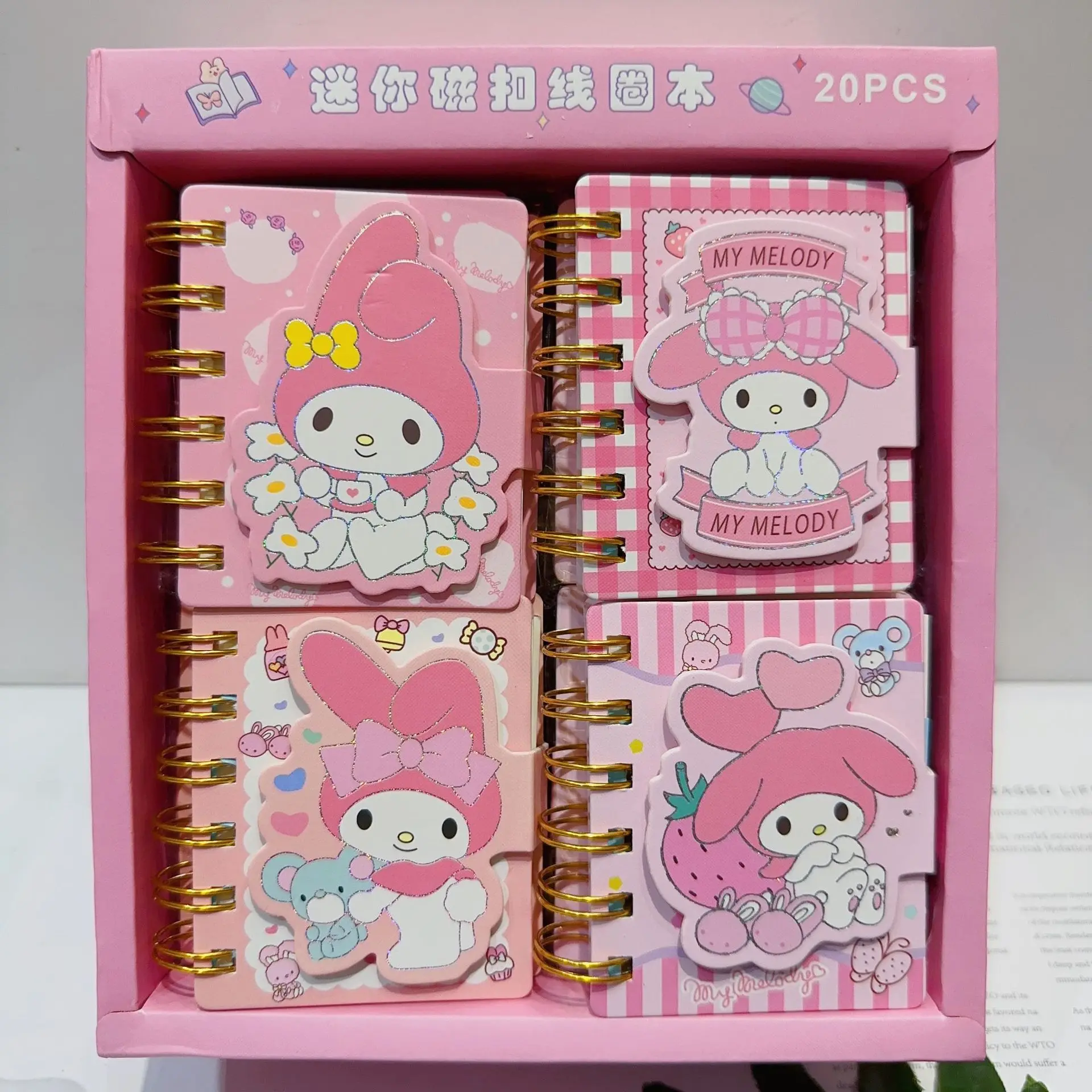 Baoyu Mini Melody Kuromi Cartoon Kawaii Girl Portable Notebook A7 Diary Bobine De Couleur Holiday Gifts