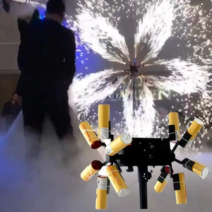Stage special effect double wheels rotating wireless remote control fountains fireworks firing system