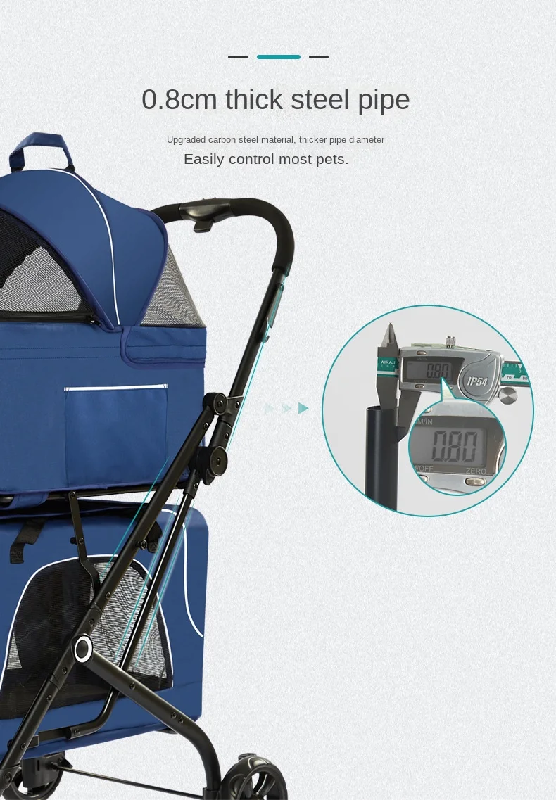 New design 3 in 1 carrier utopian twin double dog stroller luxury 4 wheels pet cat stroller for large small dog
