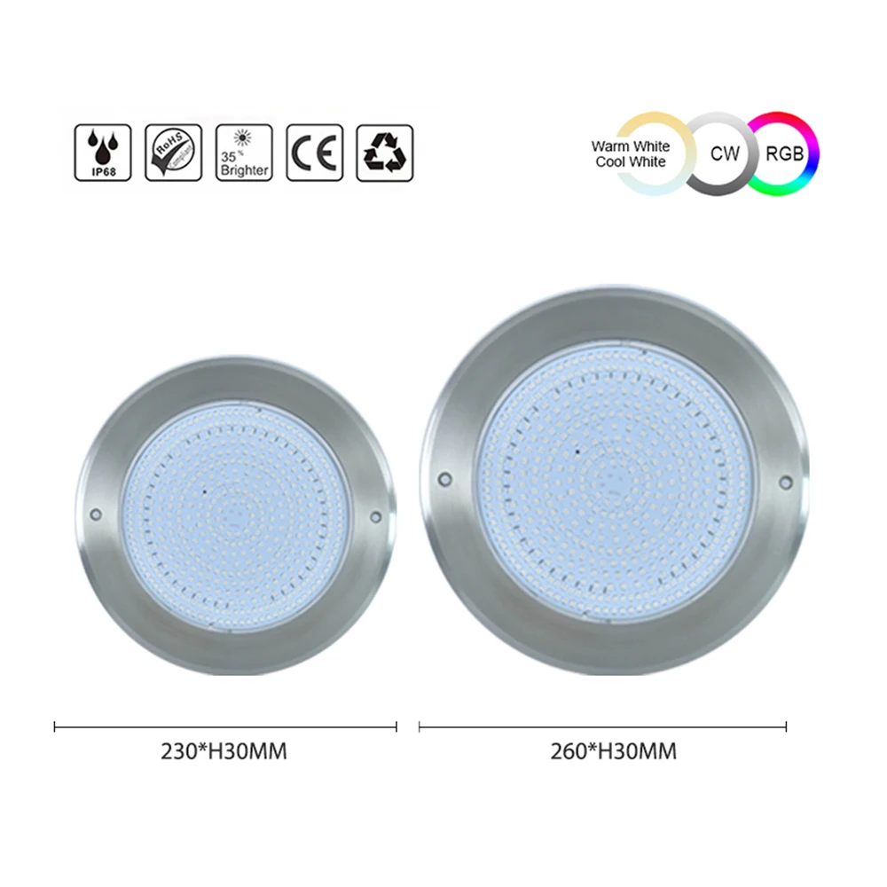 Modern exquisite craftsmanship waterproof LED stainless steel ultra-thin swimming pool light
