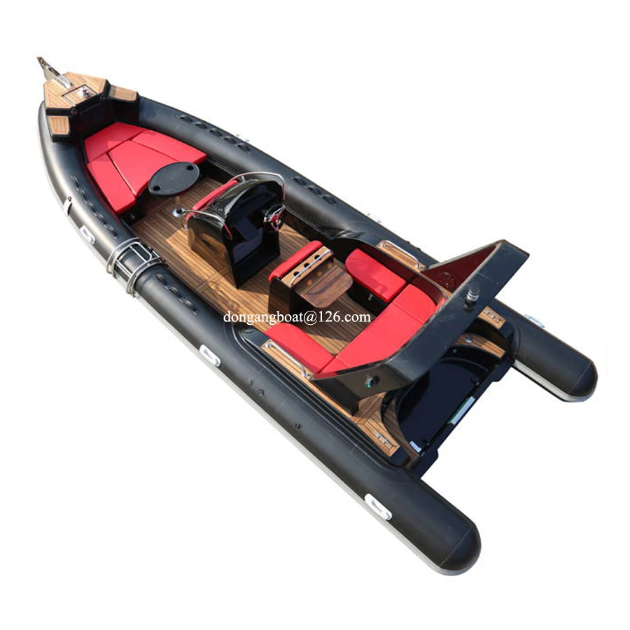 25ft 7.6m rib boat hypalon luxury inflatable rib boat with motor china hypalon sport rib boat fiberglass hull