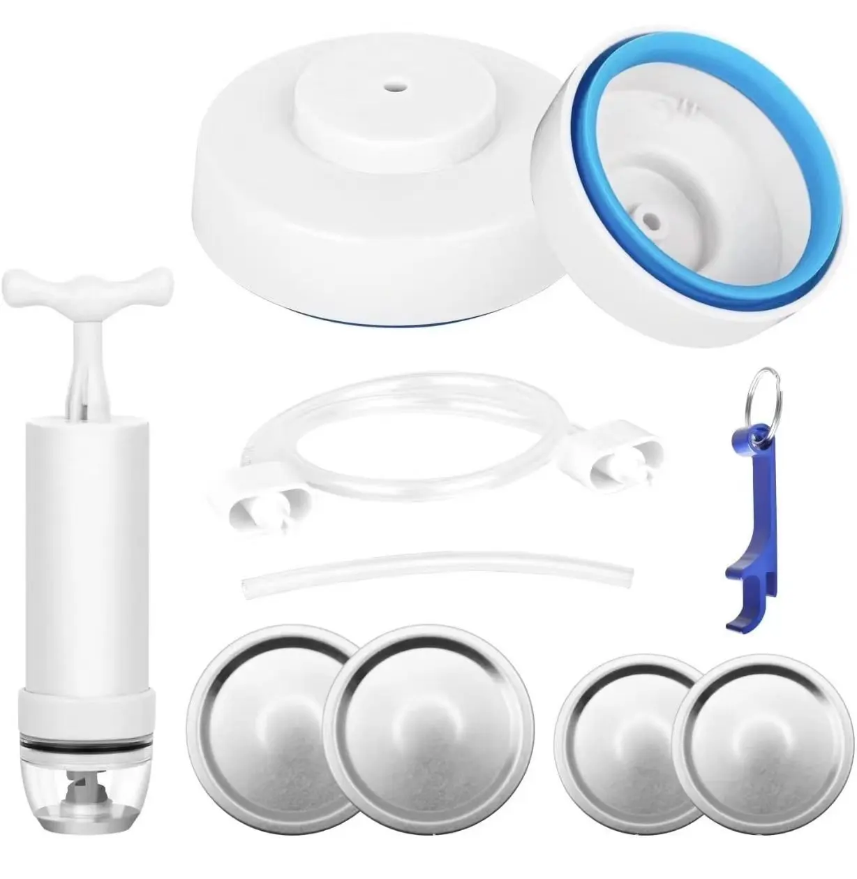 Mason Jar Sealer Vacuum Kit with Manual Vacuum Pump Compatible with FoodSaver Vacuum Sealer Machine