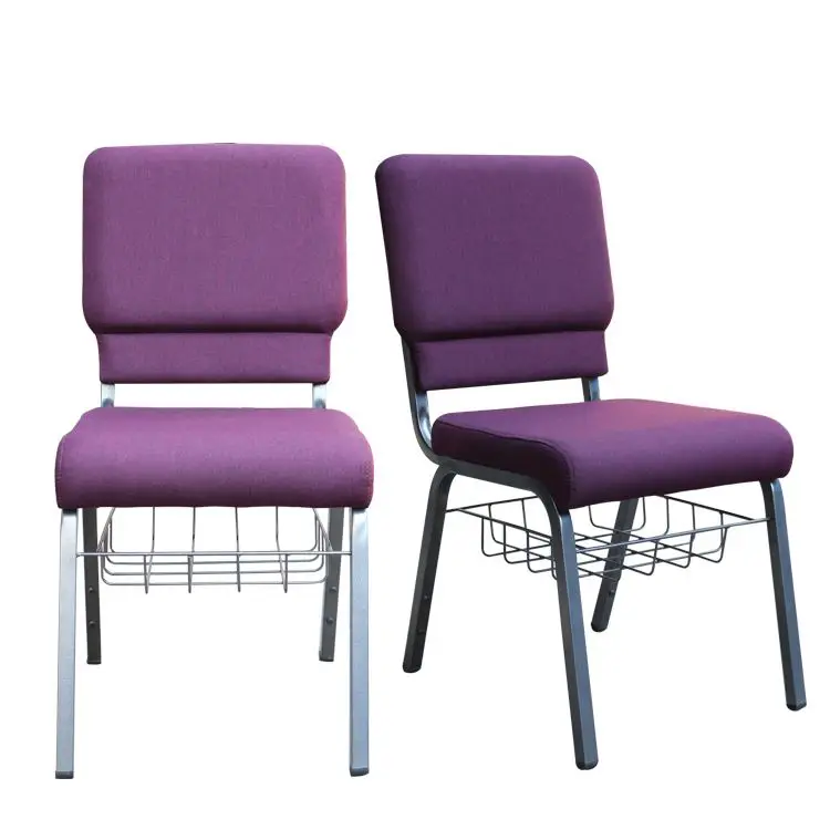 Auditorium Muslim Prayer Folding Mosque Genuine Leather Metal Movable New Modern Church Chairs